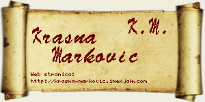 Krasna Marković vizit kartica